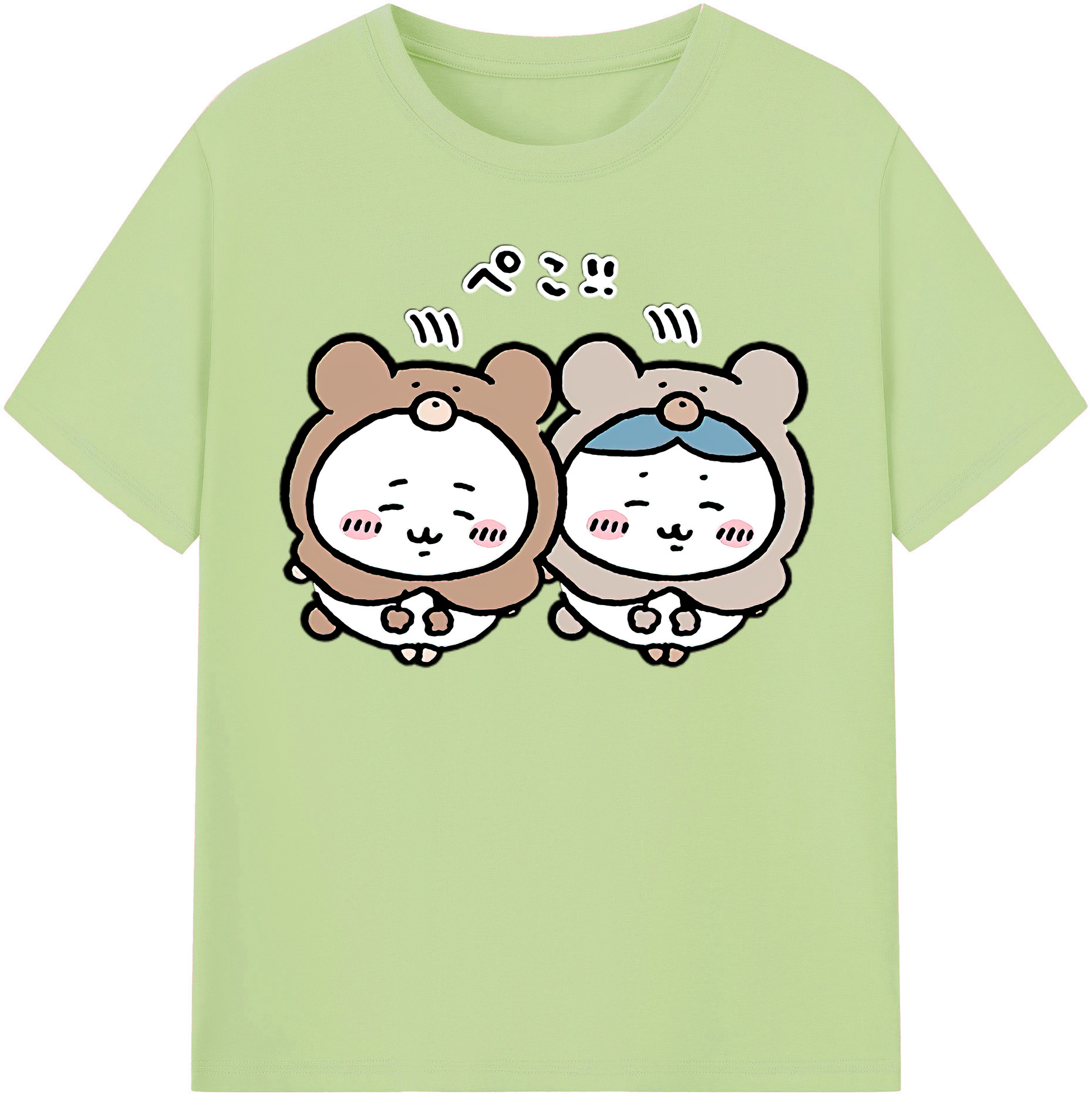 （画像用） ちいかわ ハチワレ Chii-kawa hachiware 綿100％半袖Tシャツ（フロントプリント）